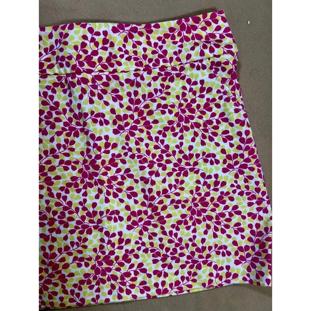 J. Crew Mini‎ Skirt Y2K Cottagecore Floral Coquette Pink Green Womens Size 8